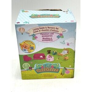 Li'l Woodzeez Living Room & Nursery Set New in Box 23 Pieces Bed Crib Couch Toys
